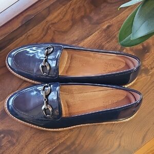 Naturalizer Navy Loafers with Chain Detail